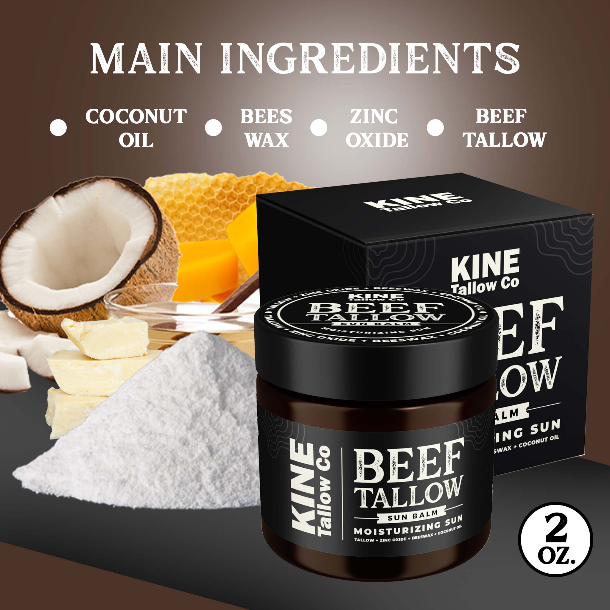Beef Tallow Sun Balm 2oz.