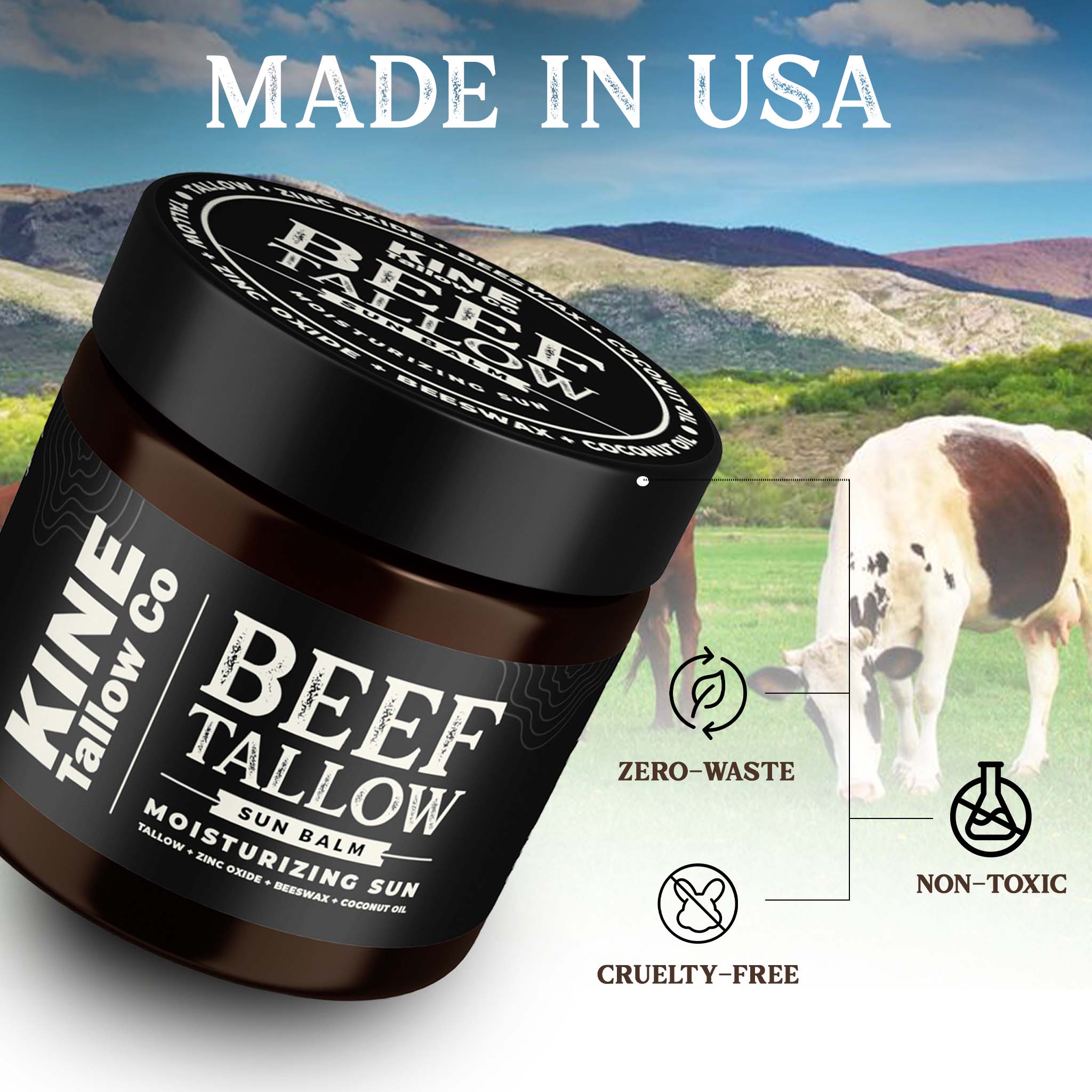 Beef Tallow Sun Balm 2oz.